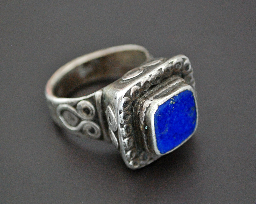 Old Afghani Lapis Lazuli Ring - Size 8.5