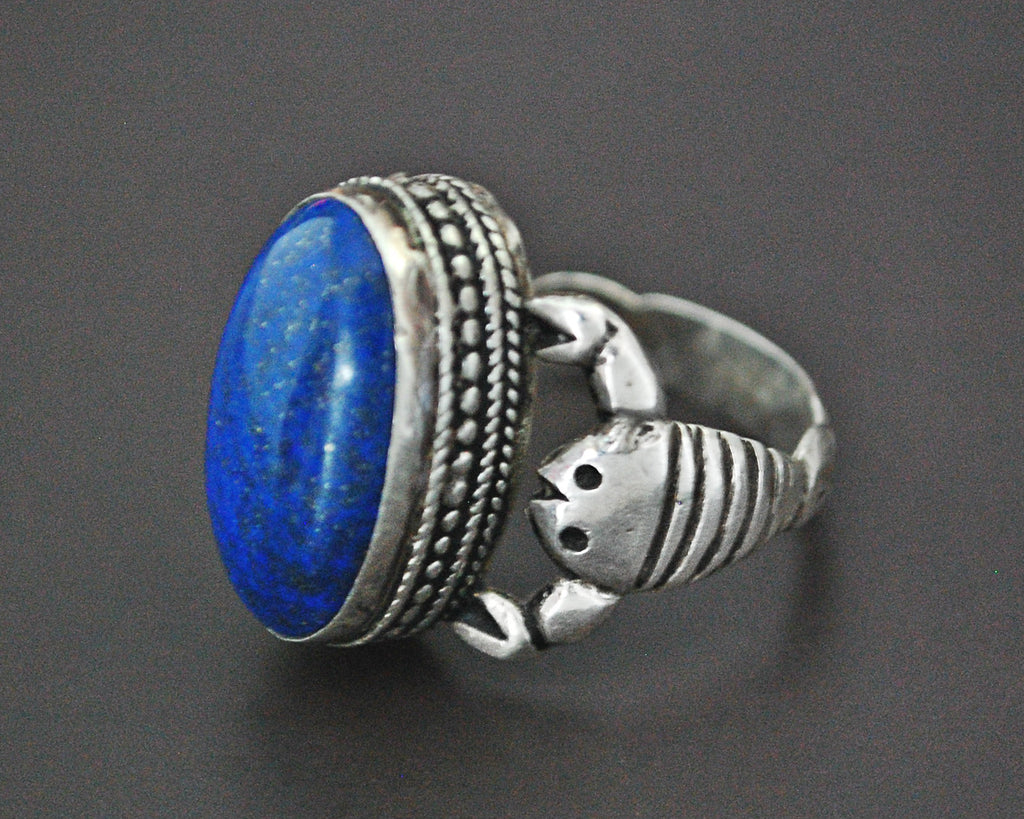 Lapis Lazuli Scorpion Ring - Size 9