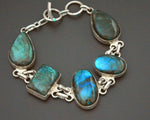 Labradorite Link Bracelet Sterling Silver