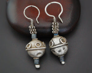 Antique Afghani Earrings with Lapis Lazuli