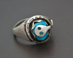 Zuni Effie Calavaza Turquoise Snake Ring - Size 7