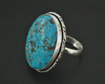 Large Turquoise Ring - Size 8.25