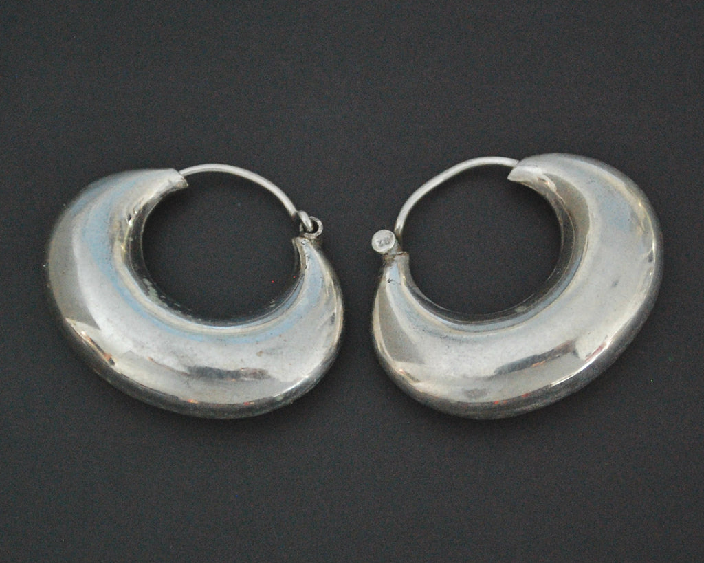 Ethnic Puffy Hoop Earrings - MEDIUM