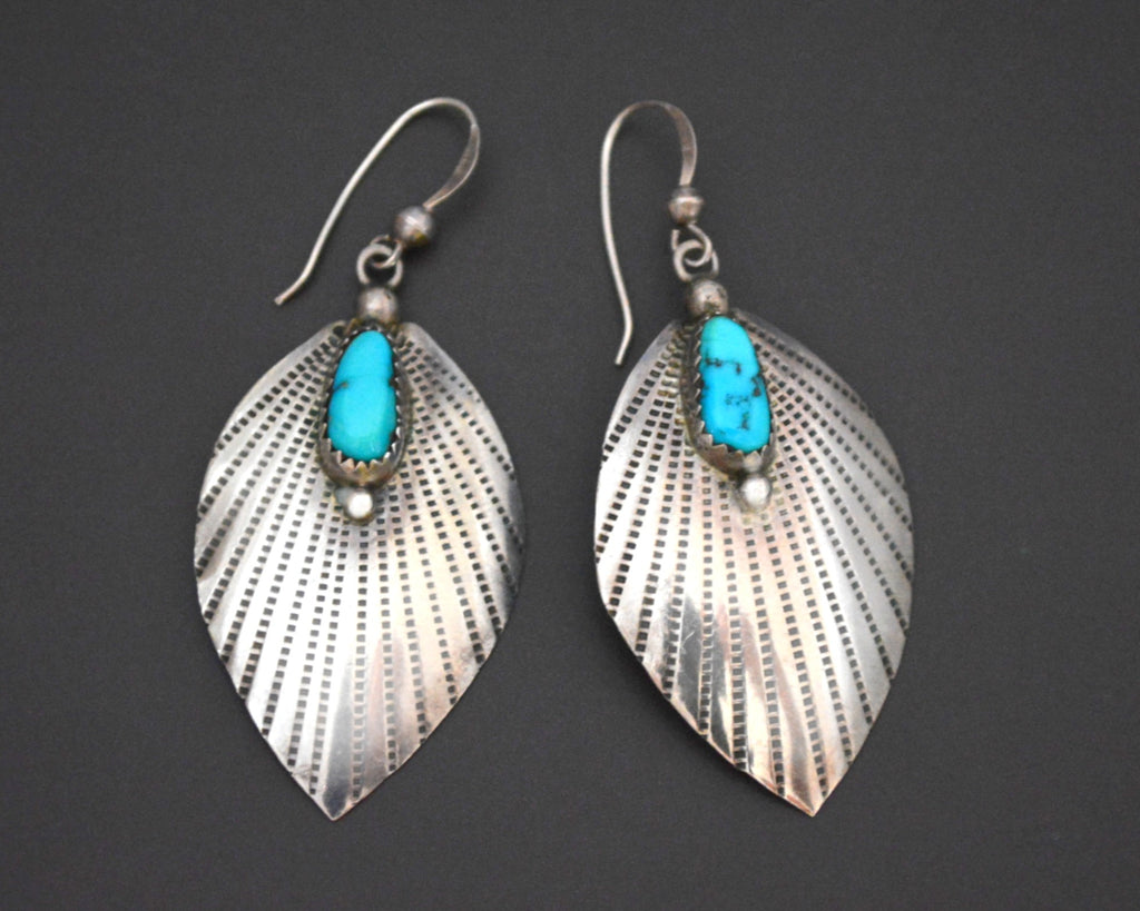 Ethnic Turquoise Dangle Earrings