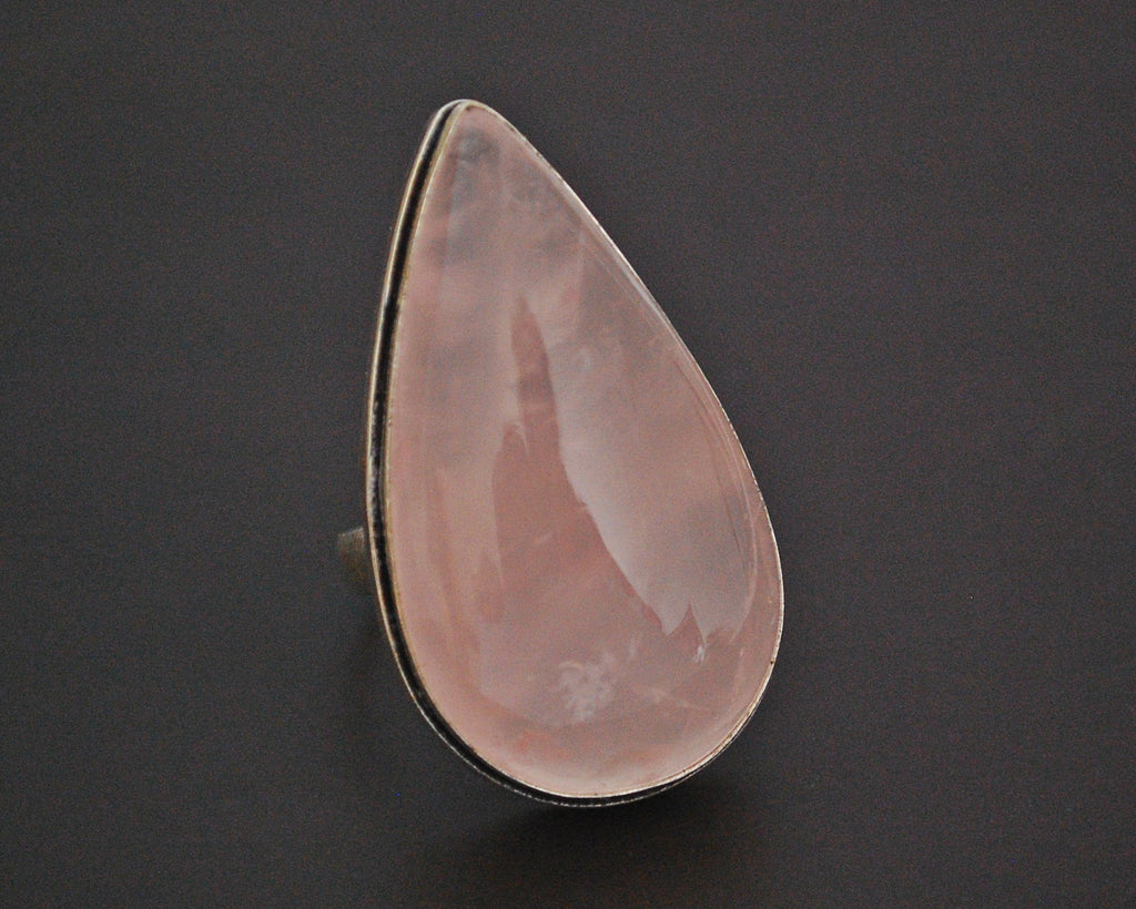 Ethnic Rose Quartz Ring - Size 7.75 / 8