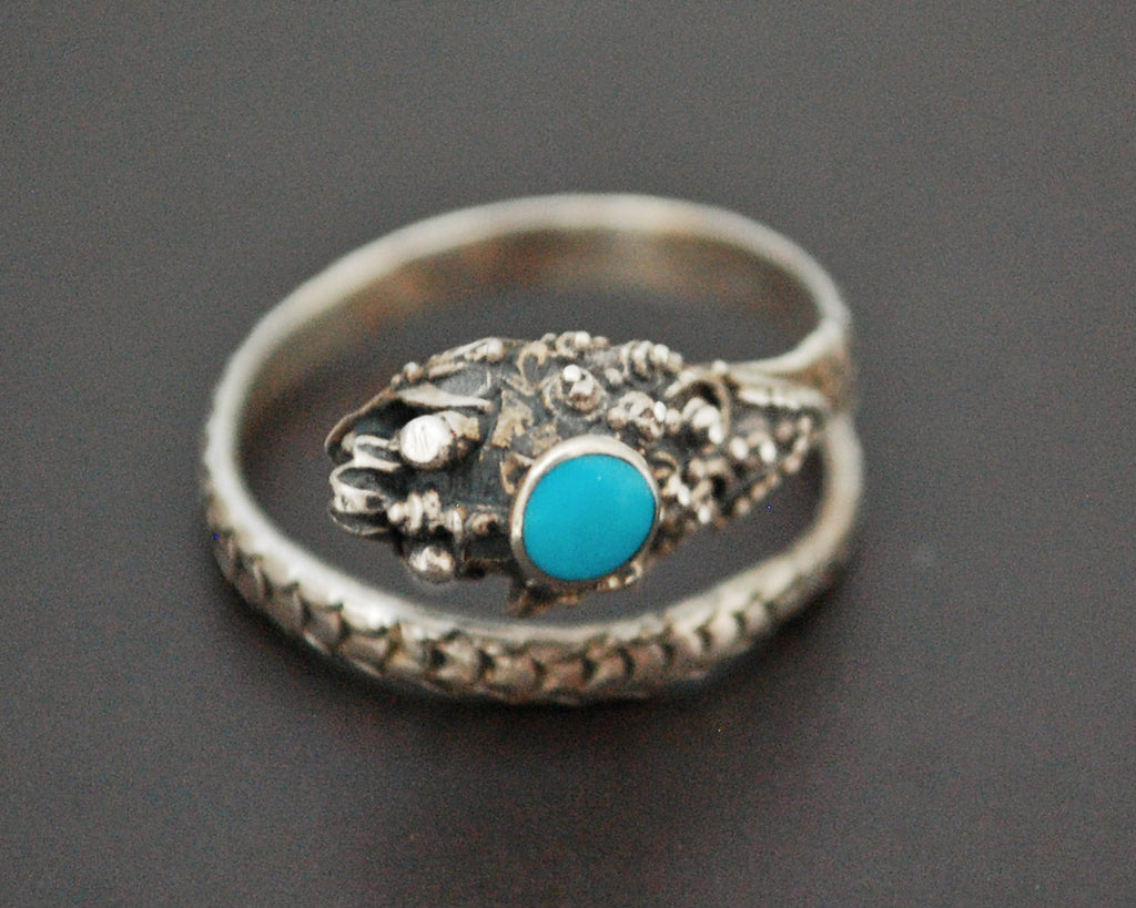Dragon Turquoise Ring from Bali - Size 7 and Adjustable