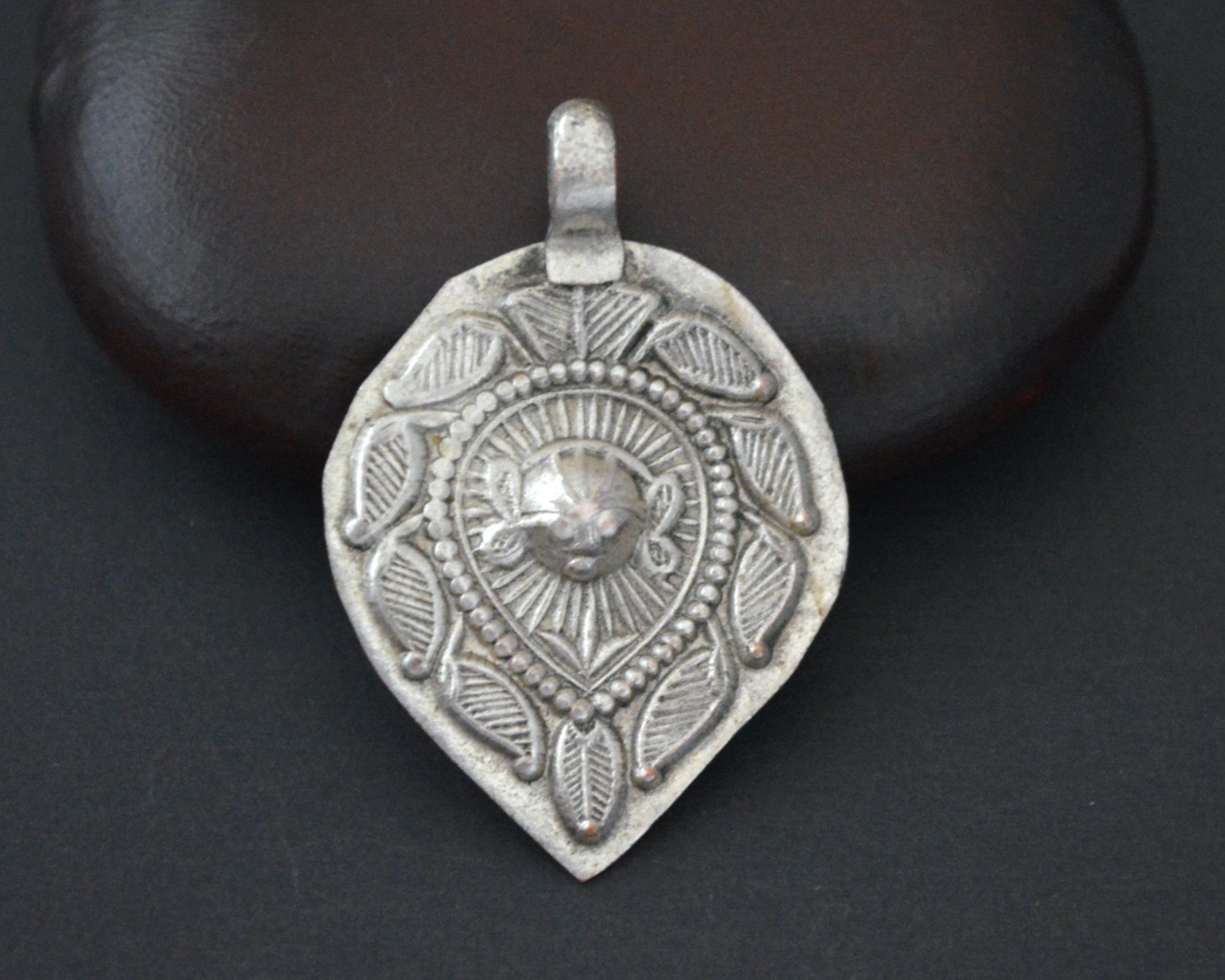 Indian Surya Silver Pendant