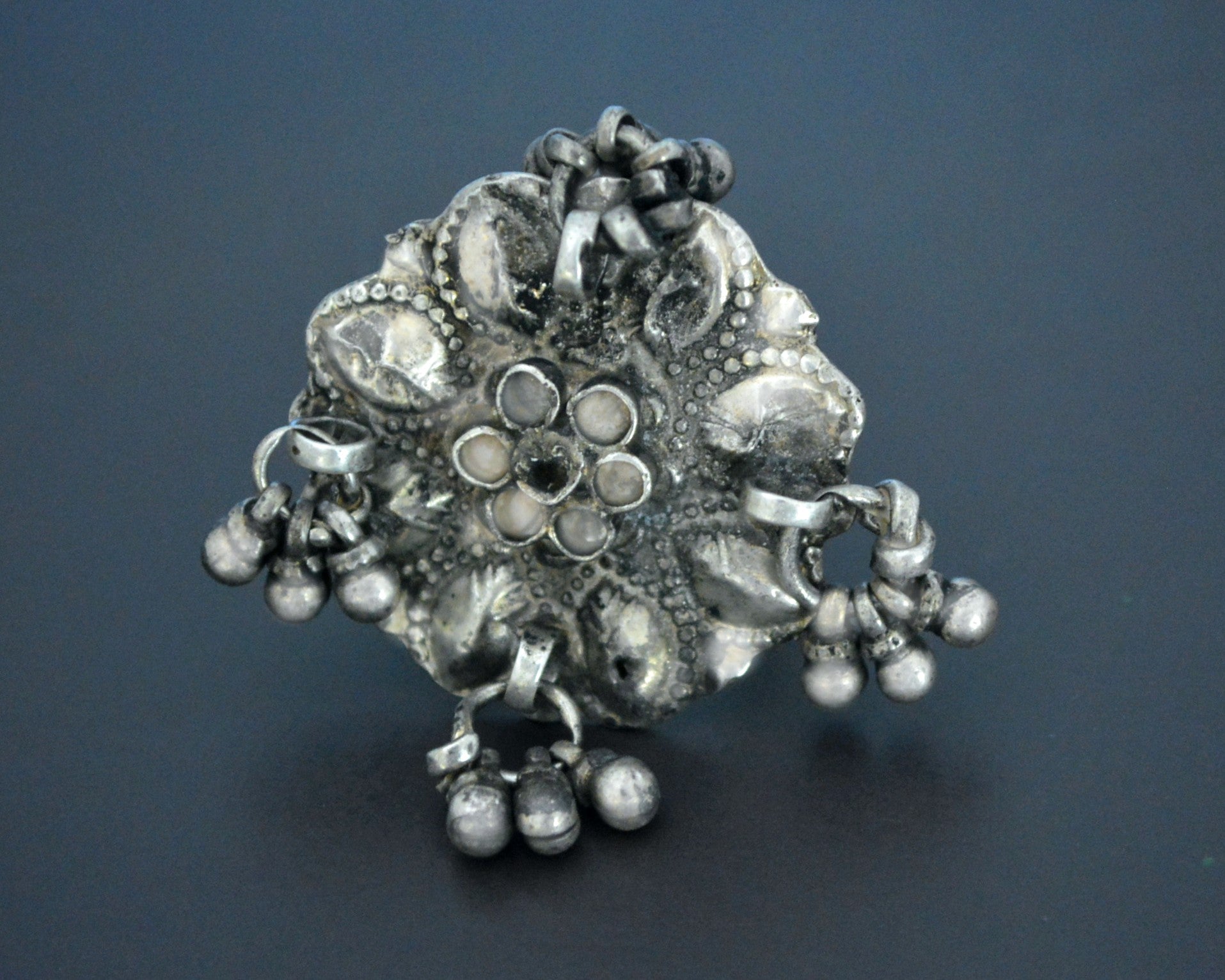 Old Rajasthani Silver Ring with Bells - Size 8.5