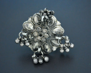 Old Rajasthani Silver Ring with Bells - Size 8.5
