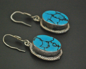 Ethnic Turquoise Dangle Earrings