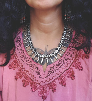 Indian Silver Choker Necklace