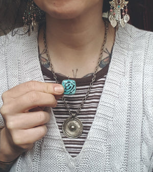 Arabic Script Glass Pendant