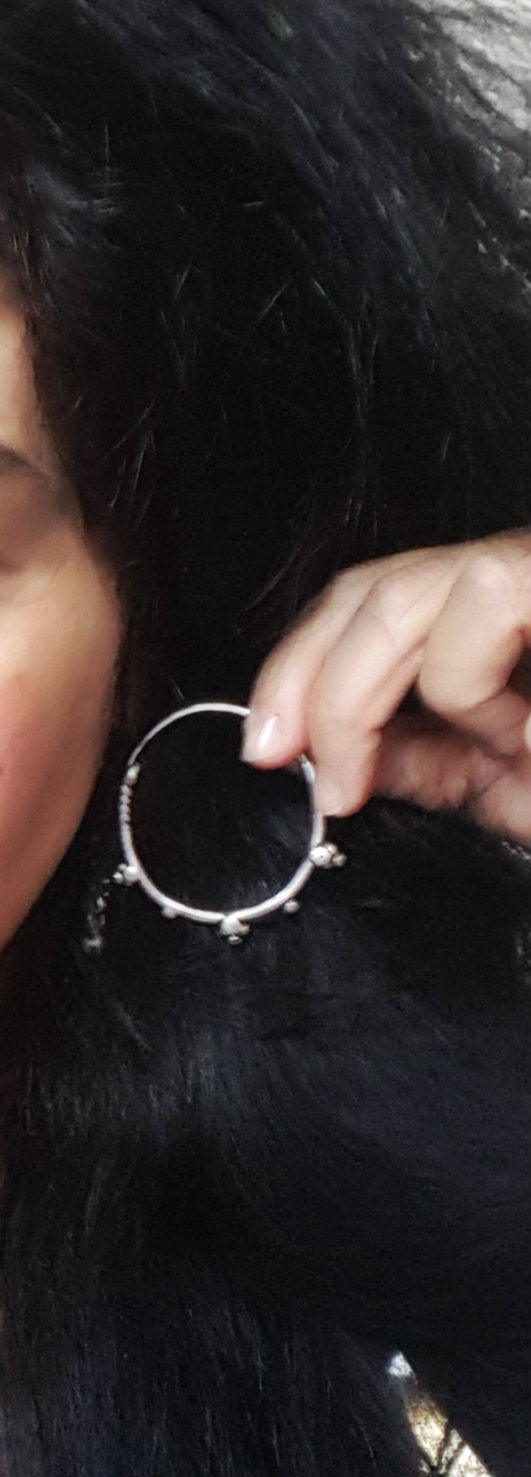 Antique Afghani Hoop Earrings - LARGE
