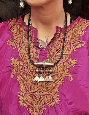 Berber Bead Pendant with Dangles