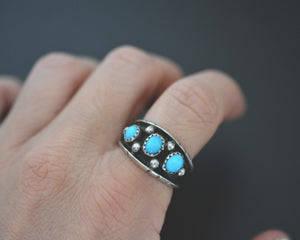 Zuni Turquoise Band Ring - Size 8 - Signed