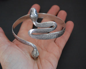 Double Snake Bracelet or Armlet with Onyx Eyes