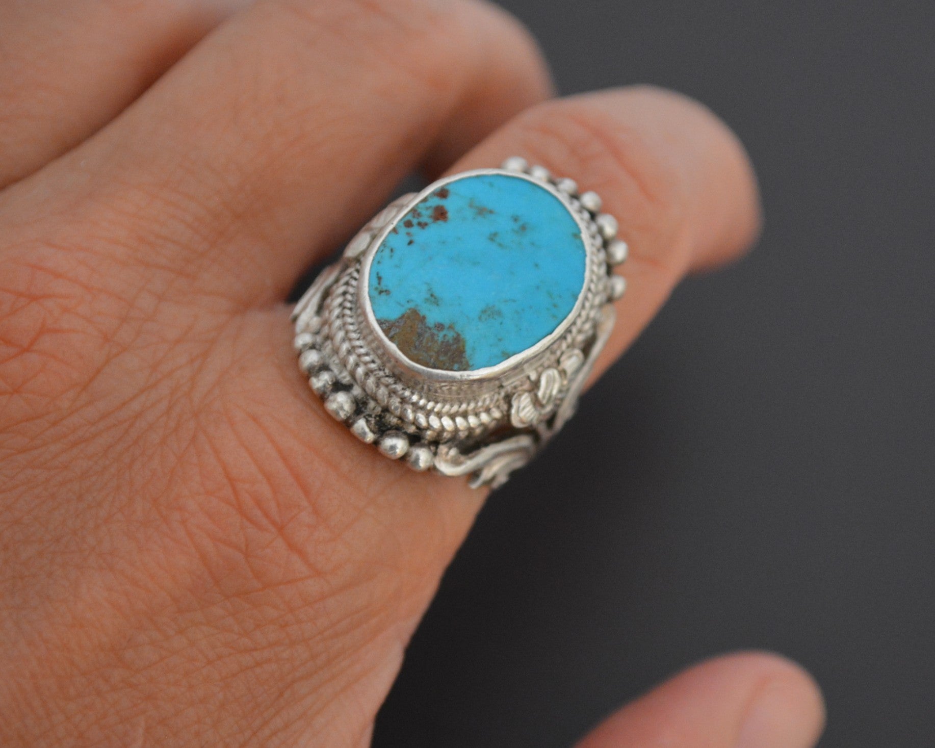 Reserved for A. - Nepali Turquoise Ring - Size 8.25