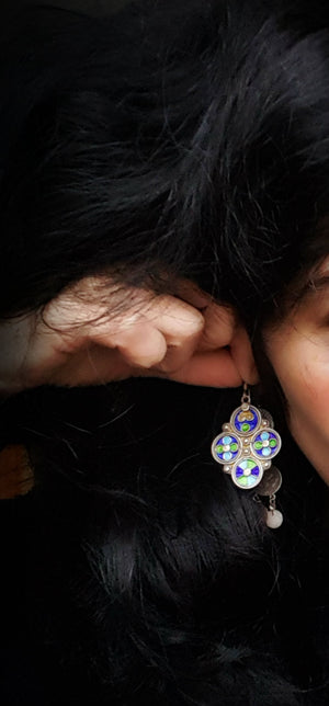 Moroccan Berber Enamel Earrings