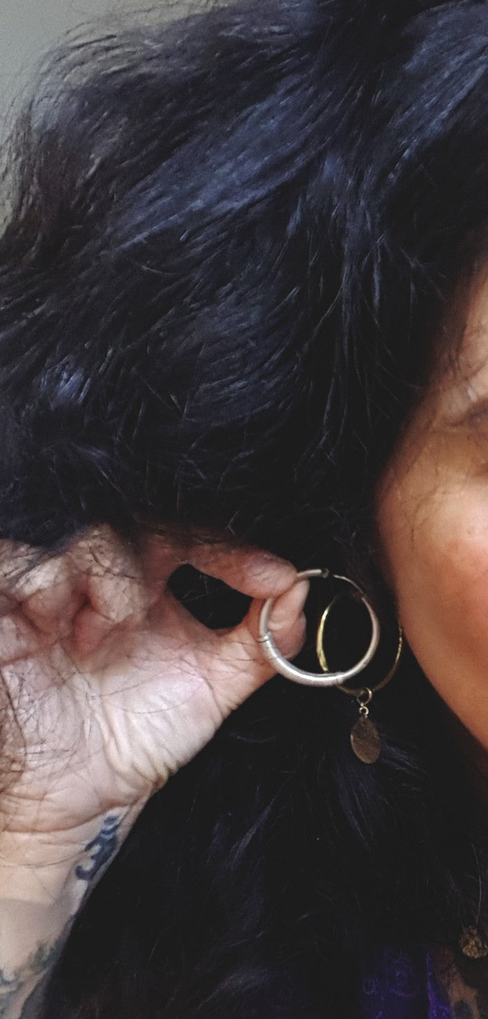 Ethnic Hoop Earrings with Wire Work