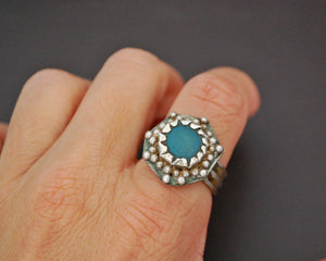 Ethnic Aventurine Ring from Afghanistan - Size 7.5