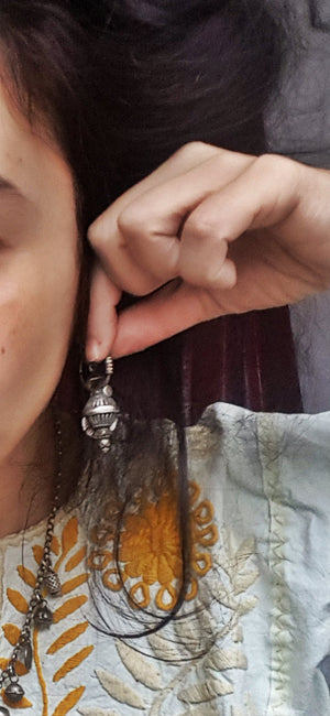 Old Original Tribal Silver Earrings from Gujarat