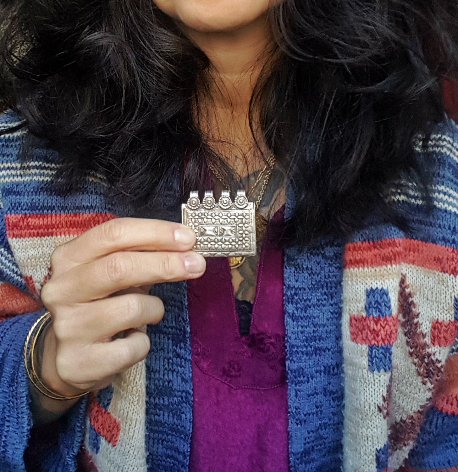 Openable Afghani Silver Box Pendant