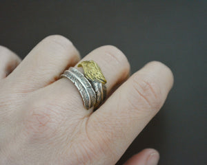 Eagle Feather Wrap Ring - Size 6.5 Adjustable