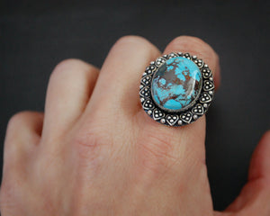 Ethnic Turquoise Ring from India - Size 7.5