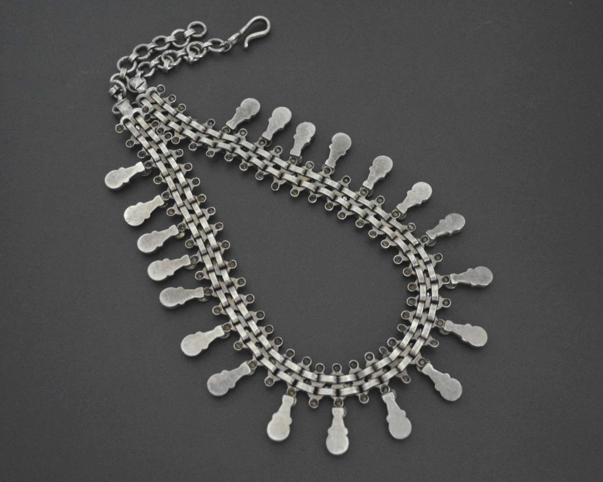 Short Indian Silver Choker Necklace