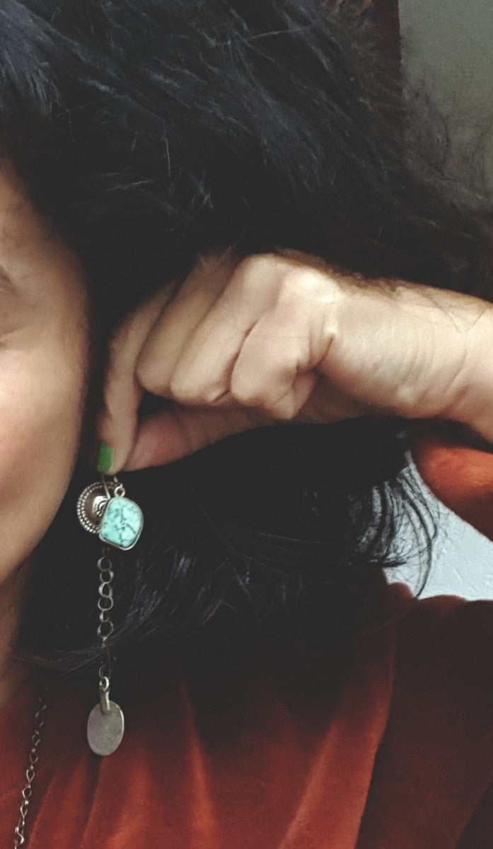 Ethnic Turquoise Dangle Earrings