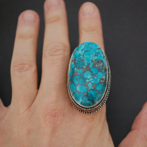 Ethnic Turquoise Ring from India - Size 8.5