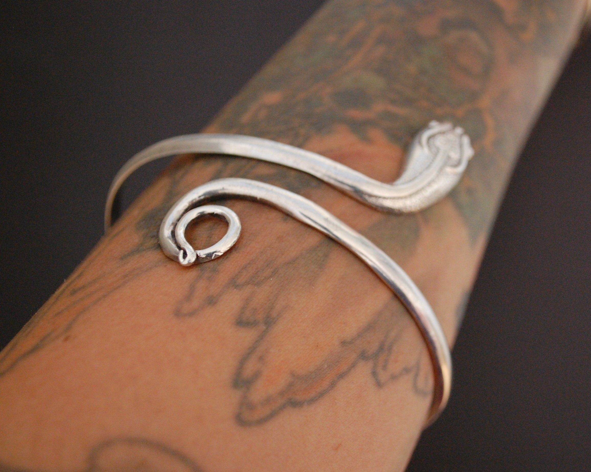 Vintage Sterling Snake Bracelet or Armlet - LARGE