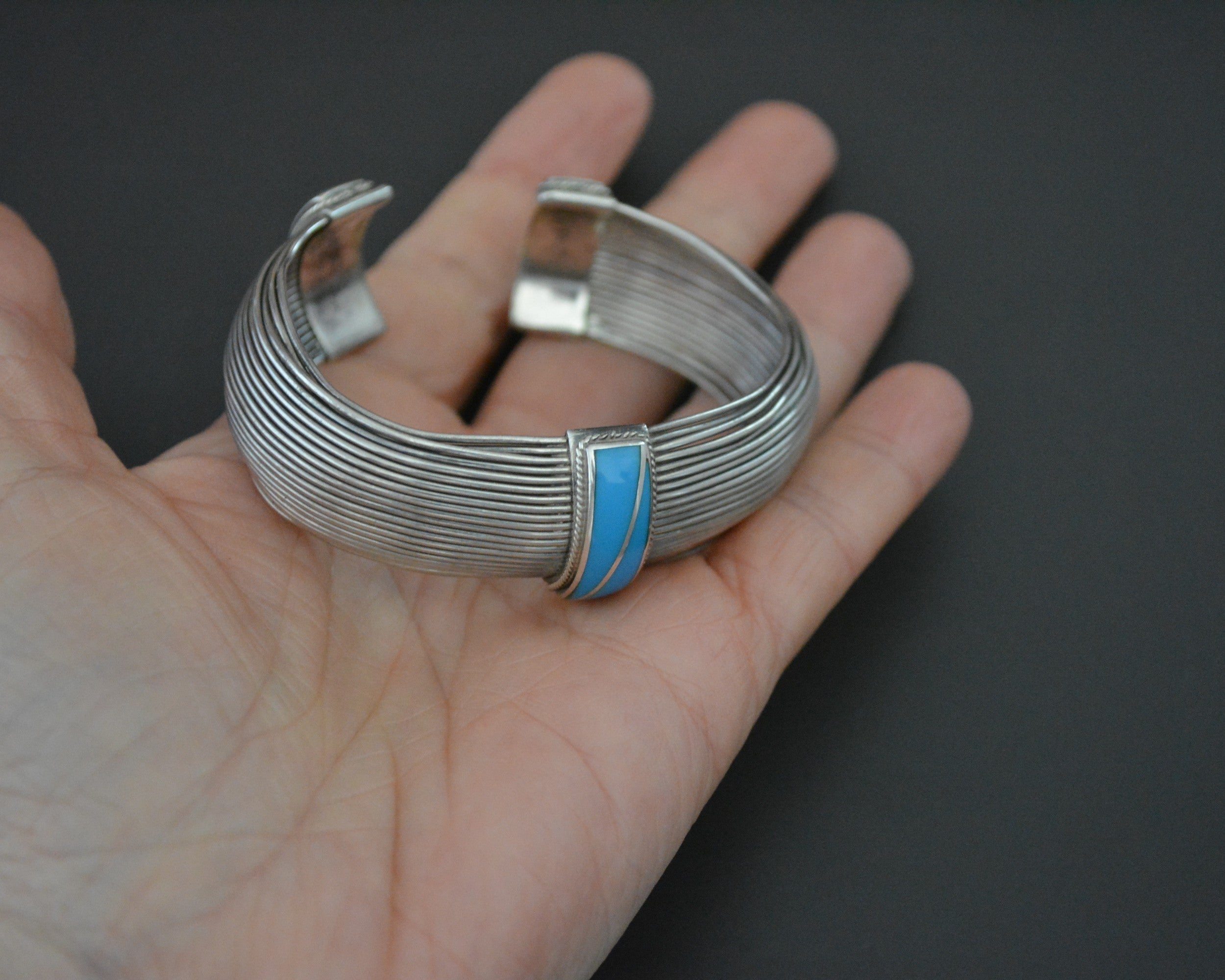 Native American Turquoise Wire Cuff Bracelet - SMALL - Flexible