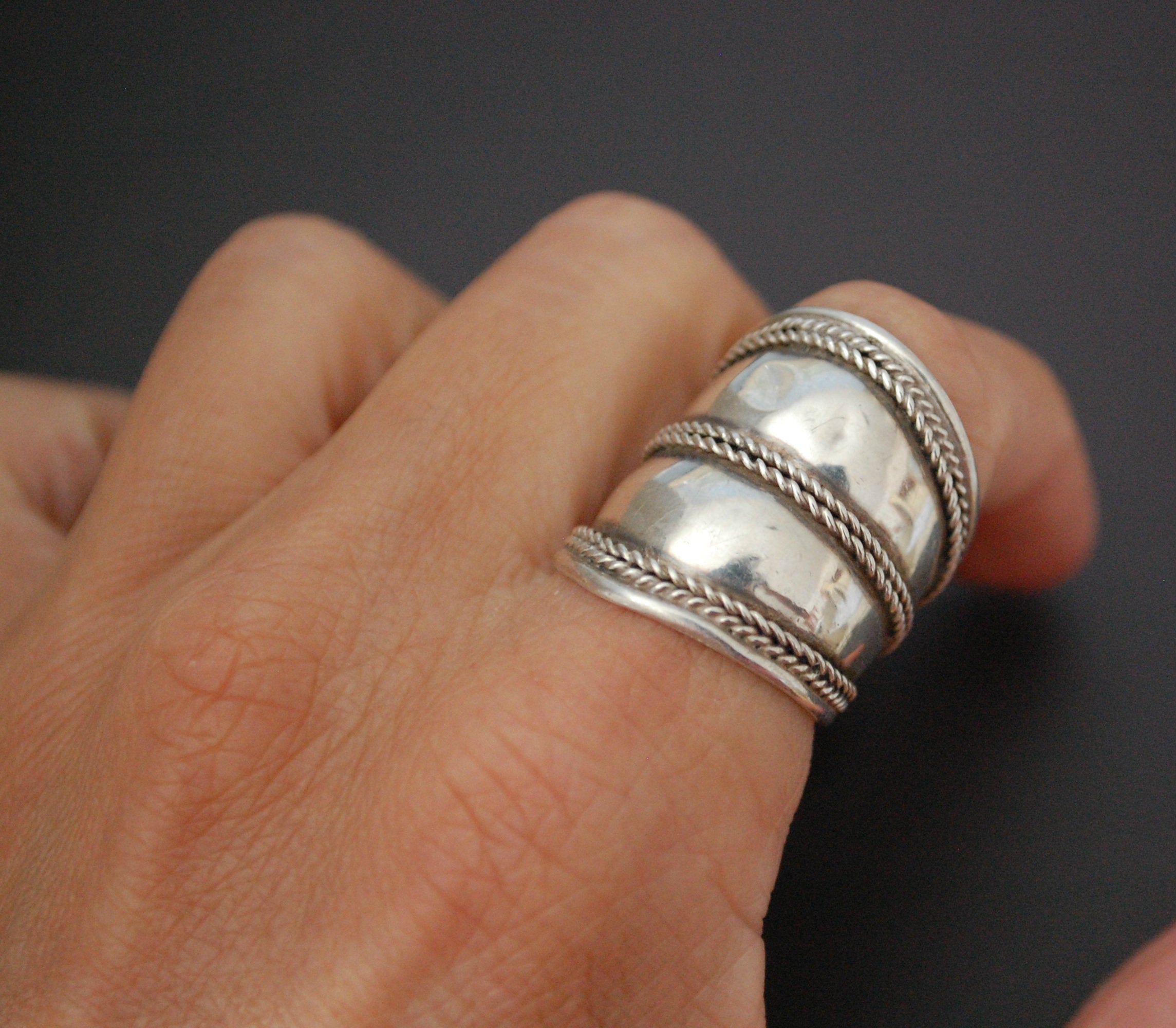 Ethnic Cigar Band Ring - Size 8