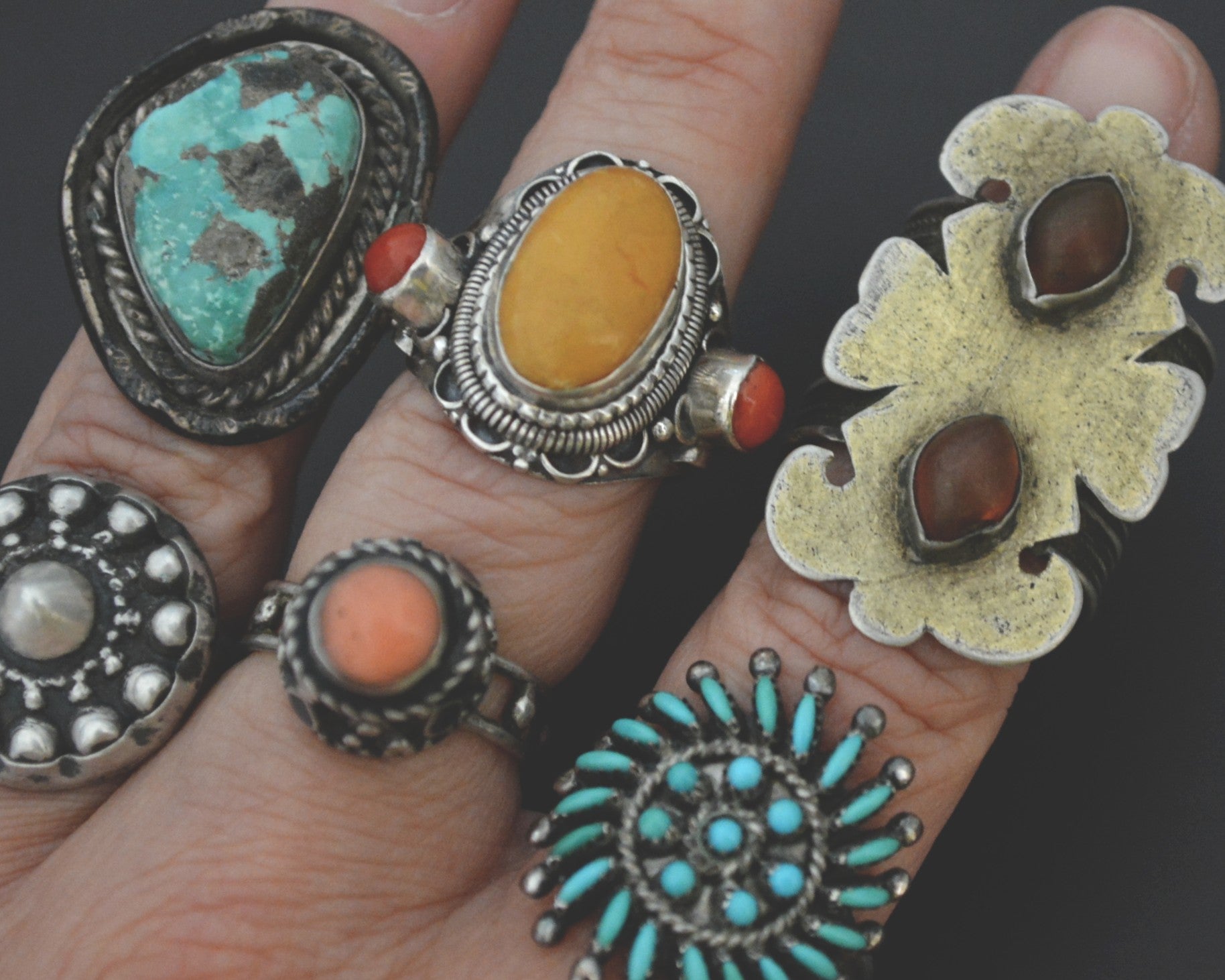 Zuni Petit Point Cluster Ring - Size 9