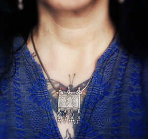 Rajasthani Silver Pendant with Dangles