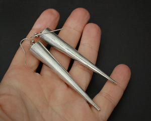 Very Long Ethnic Spike Earrings