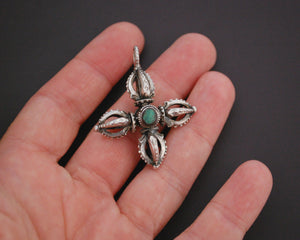 Double Dorje Pendant with Turquoise