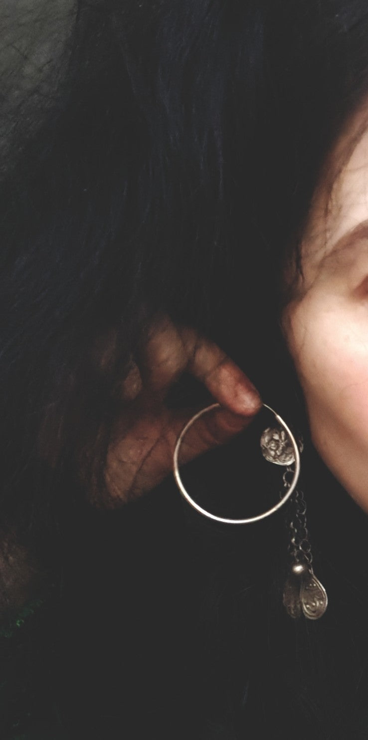 Large Sterling Silver Hoop Earrings