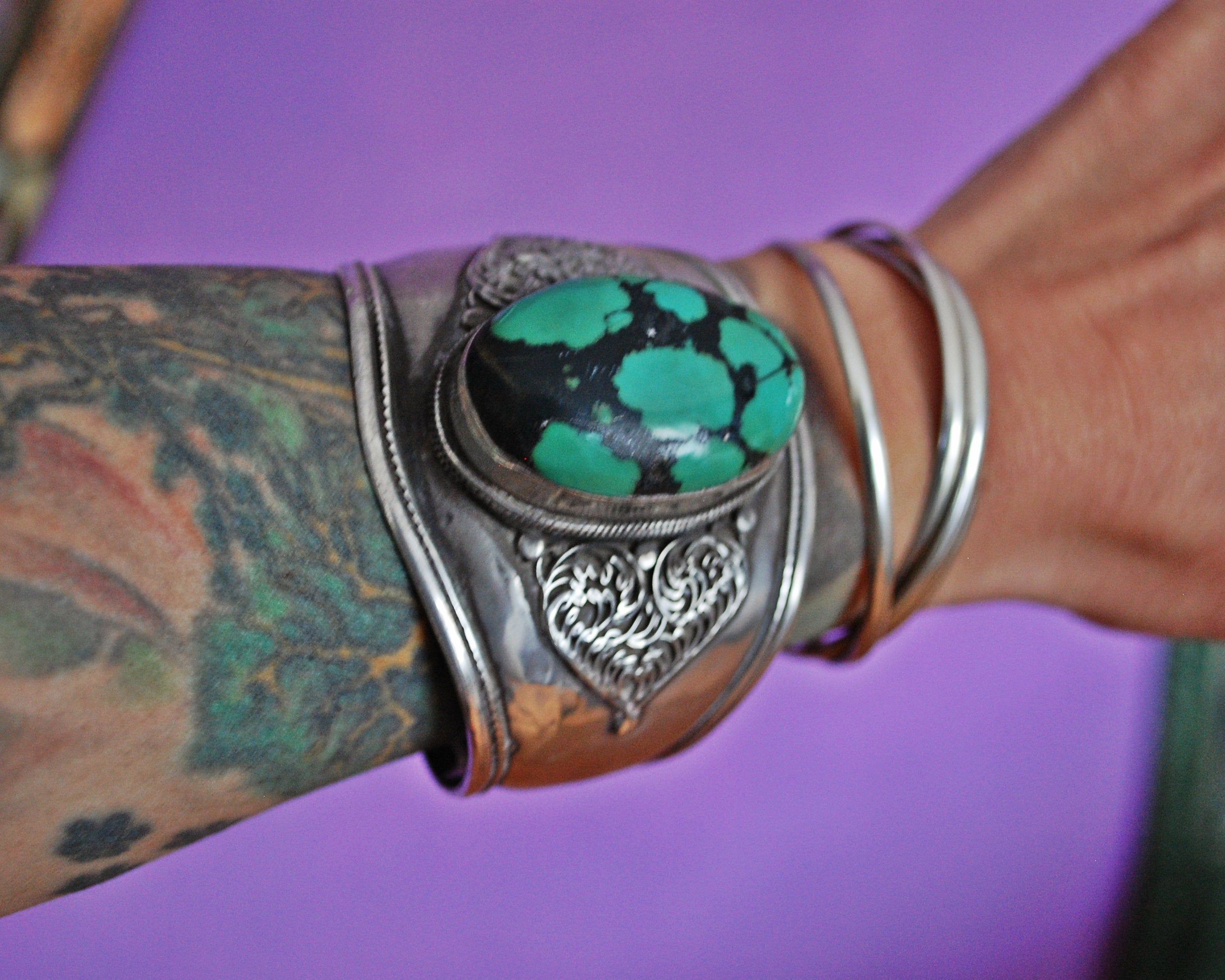 Huge Himalayan Turquoise Cuff Bracelet