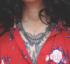Ethnic Indian Silver Choker Necklace