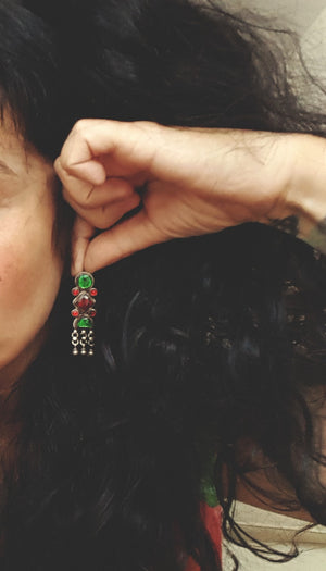 Rajasthani Earrings with Glass and Bells