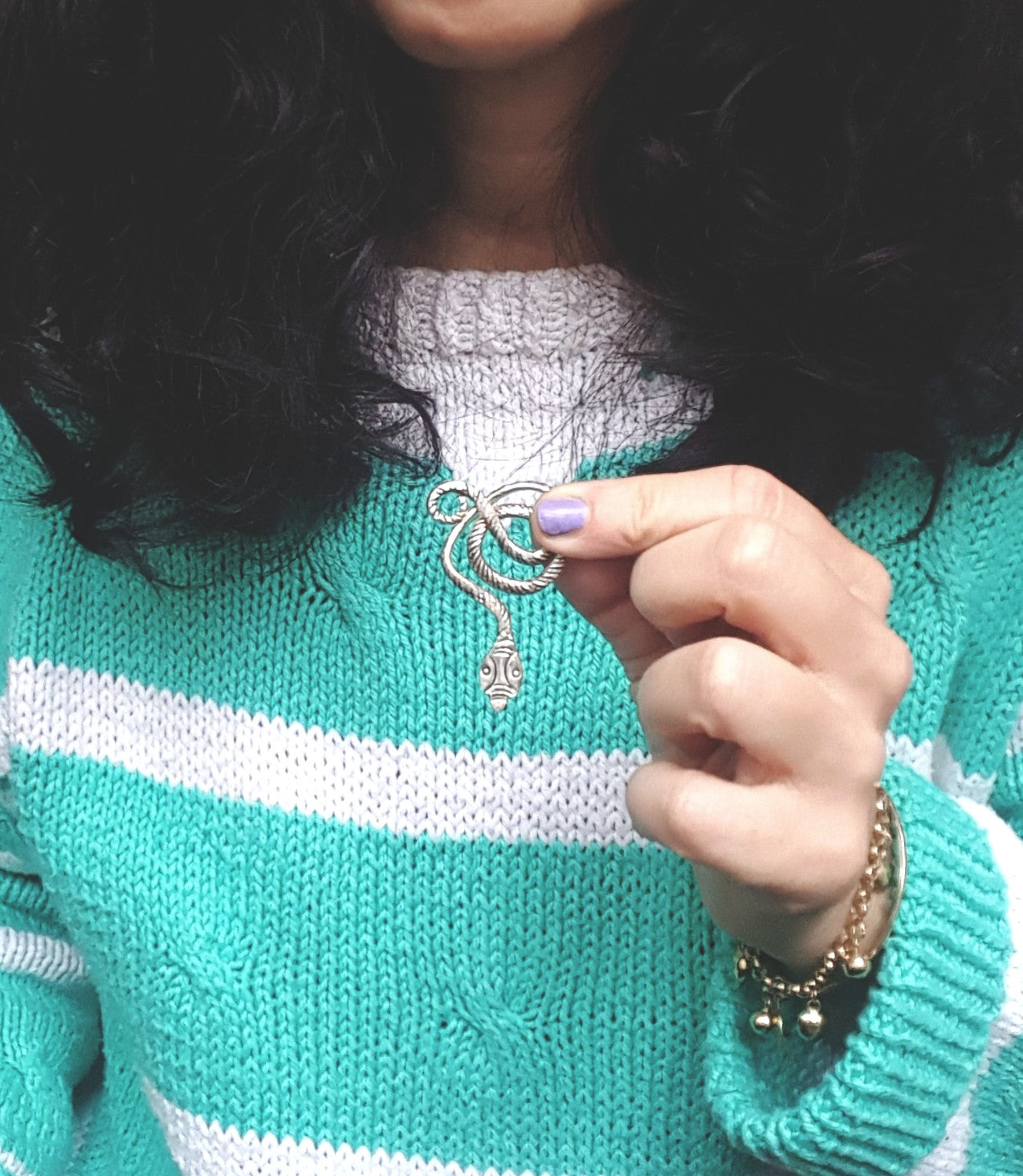 Silver Snake Ornament Pendant