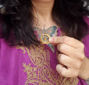 Ethnic Snake Naga Brass Amulet Pendant - Doublesided