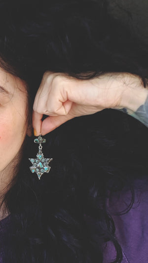 Ethnic Turquoise Earrings from India
