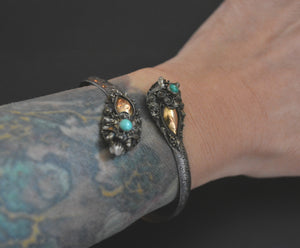 Double Dragon Turquoise Bracelet from Bali - MEDIUM SIZE