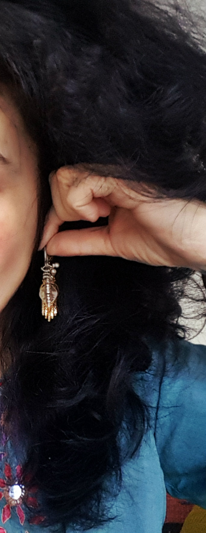 Rajasthani Tribal Silver Earrings