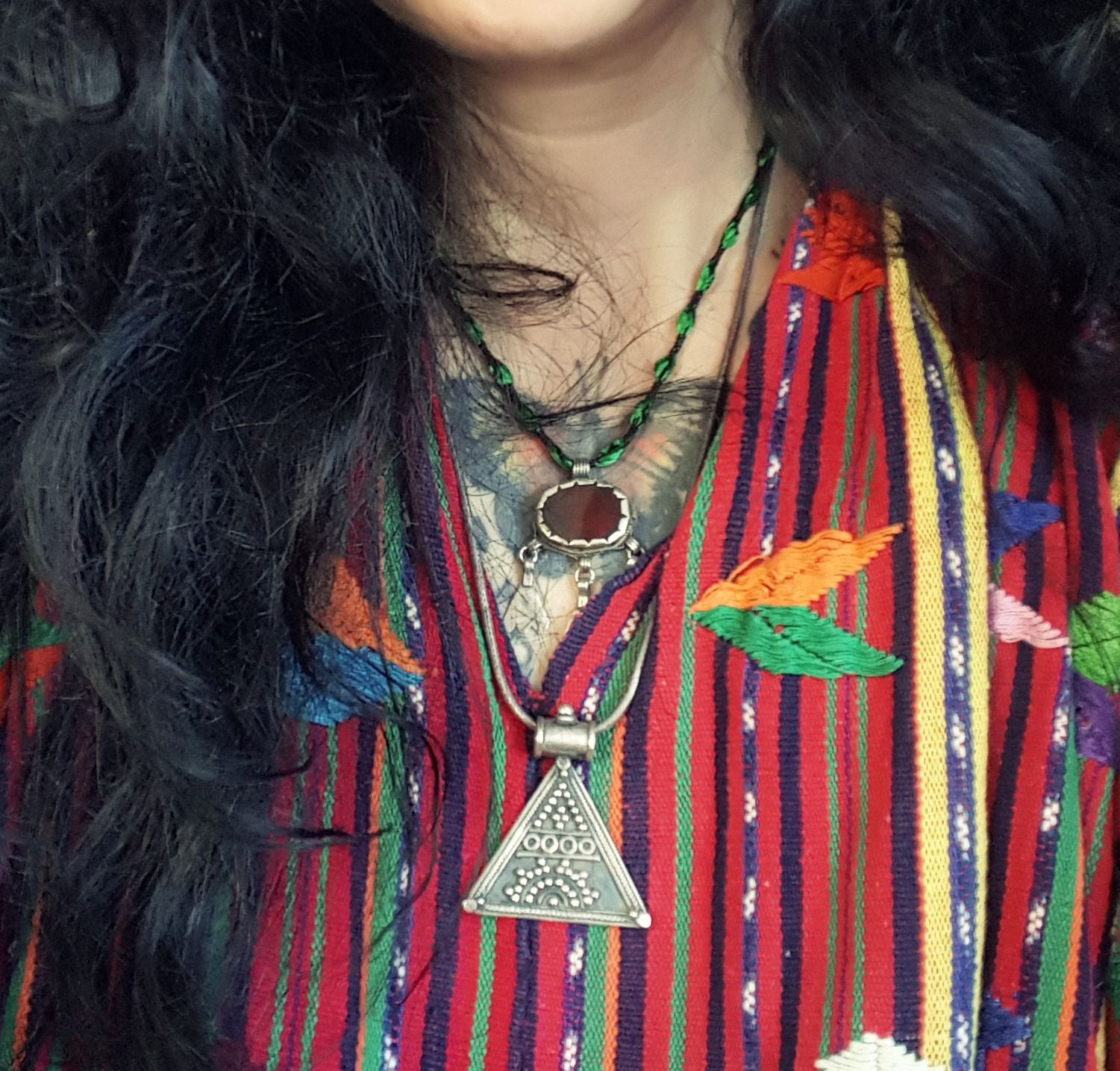 Indian Sterling Silver Triangle Pendant
