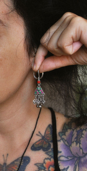 Afghani Earrings with Glass Stones
