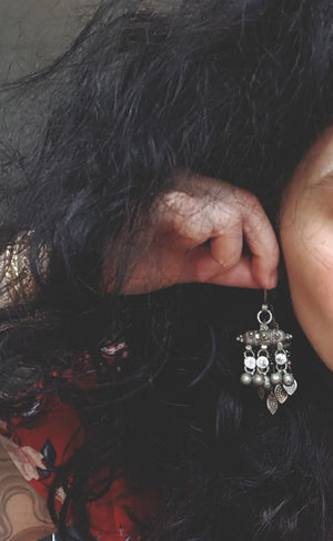 Old Yemeni Silver Hirz Earrings